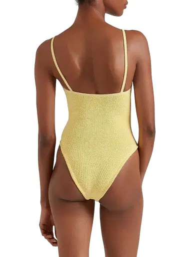 Hunza G Women's Mia Beaded One-Piece Swimsuit - Butter | Thumbnail 4