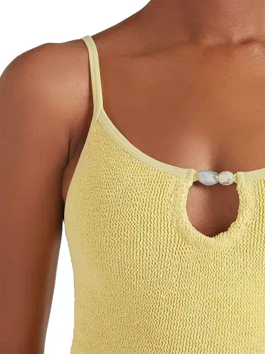 Hunza G Women's Mia Beaded One-Piece Swimsuit - Butter | Thumbnail 5