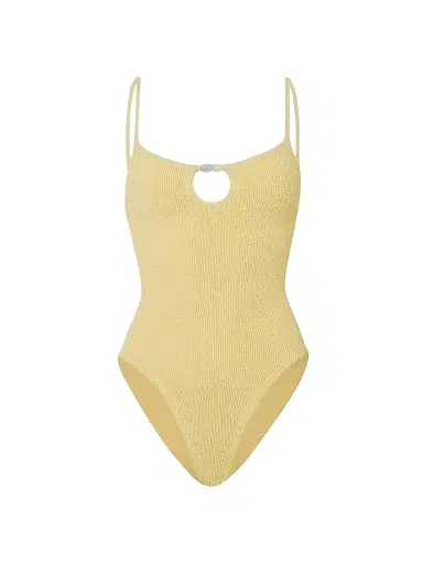 Hunza G Women's Mia Beaded One-Piece Swimsuit - Butter | Thumbnail 1