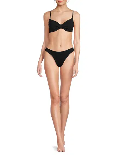 Hunza G Women's Alicia Textured Knit Bikini - Black | Thumbnail 2 Hunza G Women's Alicia Textured Knit Bikini - Black | Thumbnail 2