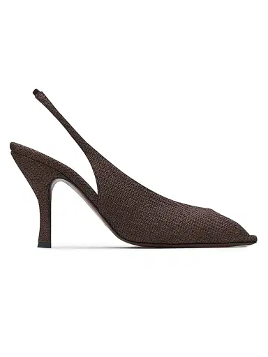 NEOUS Women's Hamal 85MM Raffia Slingback Pumps - Dark Chocolate - Size 11 | Thumbnail 1