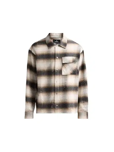 Represent Men's All Over Initial Cotton-Blend Flannel Shirt - Latte - Size XXL | Thumbnail 1