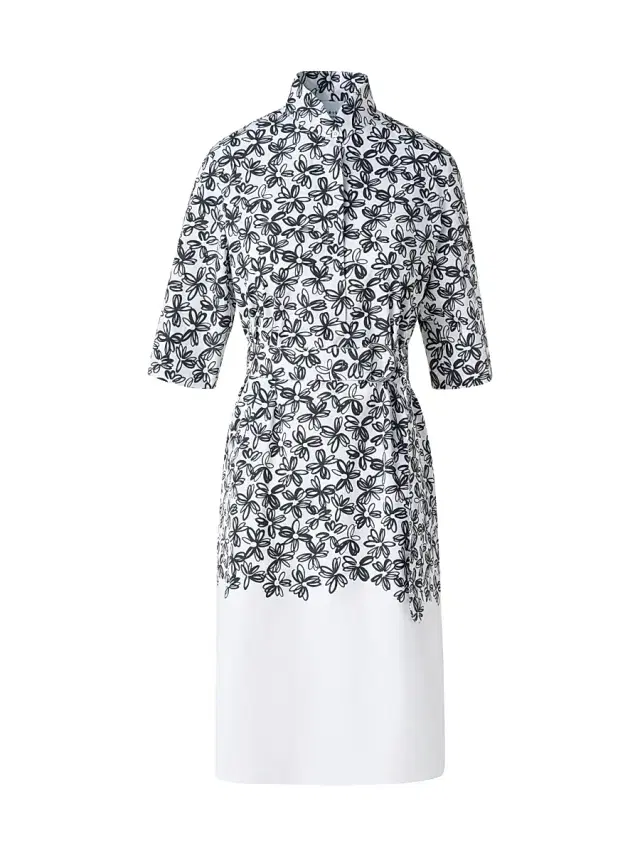 Akris punto Women's Floral Cotton Poplin Shirtdress - Cream Black