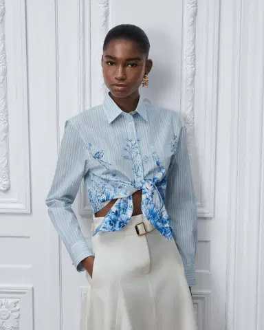 Dior Dioriviera Tied Cropped Blouse | Thumbnail 2