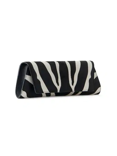 Akris Women's Anouk Small Zebra-Print Calf Hair Clutch | Thumbnail 2