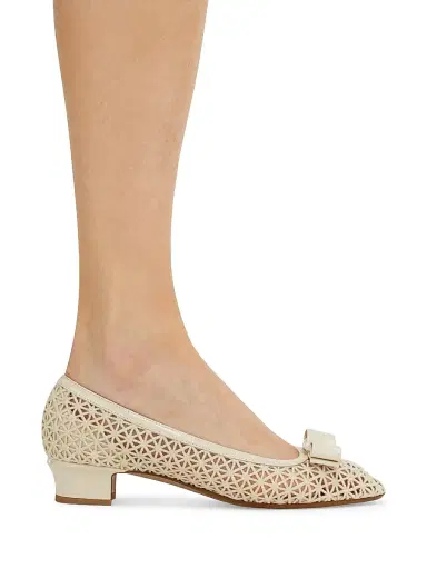 Ferragamo Women's Vara 2.0 30MM Mesh Block-Heel Pumps | Thumbnail 2