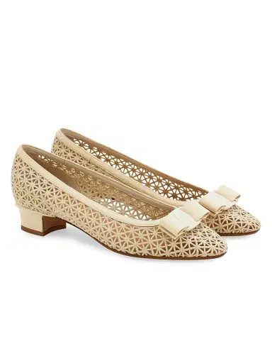 Ferragamo Women's Vara 2.0 30MM Mesh Block-Heel Pumps | Thumbnail 3