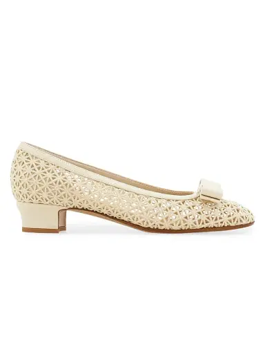 Ferragamo Women's Vara 2.0 30MM Mesh Block-Heel Pumps | Thumbnail 1