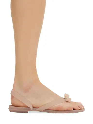 Ferragamo Women's Jealsa Bow Thong Sandals - Dusty Pink - Size 11 | Thumbnail 3