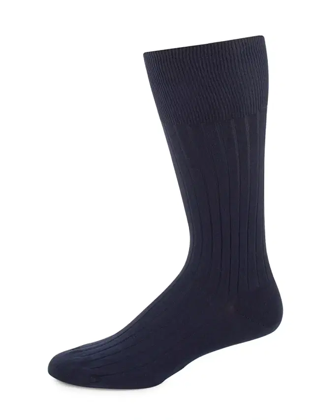 Marcoliani Men's Cotton Dress Socks - Navy