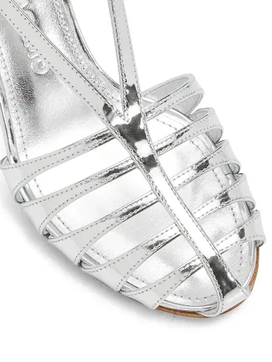 Ferragamo Women's Lilie 70MM Leather Sandals - Argento Biscotto - Size 11.5 | Thumbnail 6 Ferragamo Women's Lilie 70MM Leather Sandals - Argento Biscotto - Size 11.5 | Thumbnail 6
