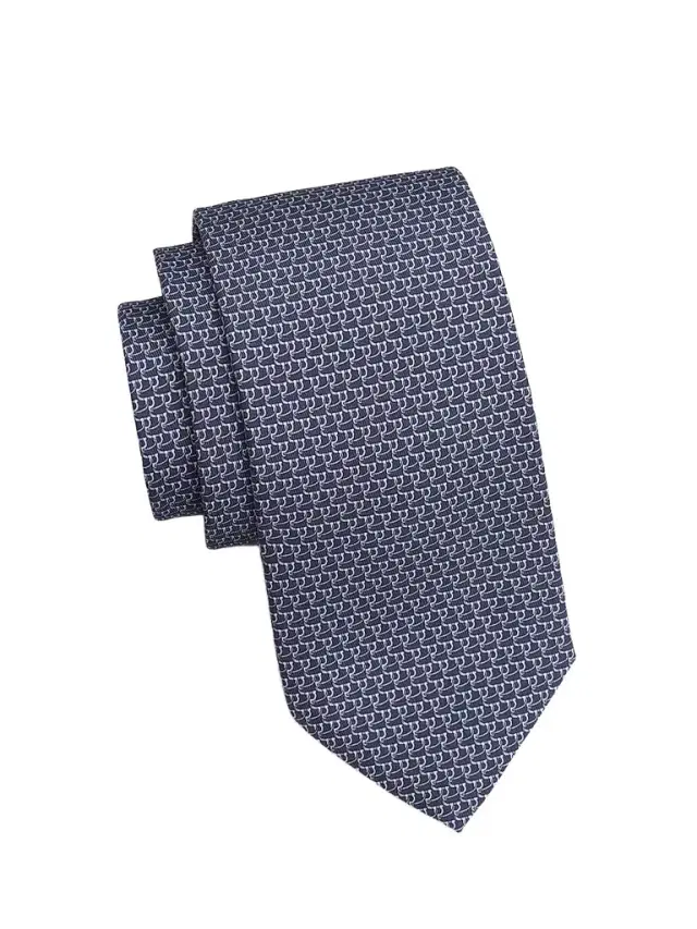 Men's Bingo Printed Silk Tie - Blue