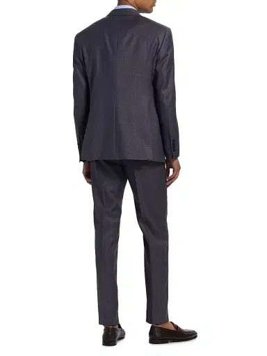 Emporio Armani Men's Micro Houndstooth Wool Suit - Blue Grey - Size 40 | Thumbnail 5