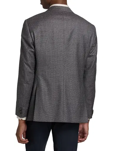 Giorgio Armani Men's Wool-Cashmere Sport Coat - Blue Brown | Thumbnail 5 Giorgio Armani Men's Wool-Cashmere Sport Coat - Blue Brown | Thumbnail 5