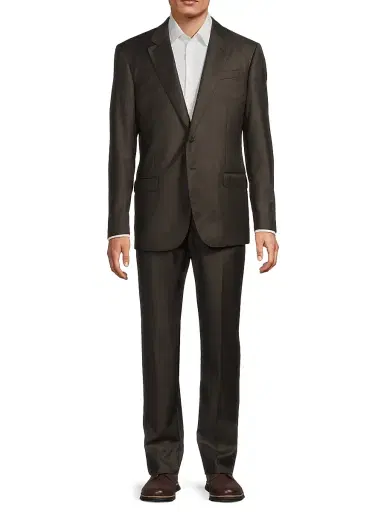 Emporio Armani Men's Shark Skin Wool Suit | Thumbnail 3 Emporio Armani Men's Shark Skin Wool Suit | Thumbnail 3