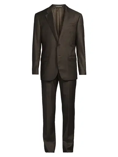 Emporio Armani Men's Shark Skin Wool Suit | Thumbnail 1 Emporio Armani Men's Shark Skin Wool Suit | Thumbnail 1