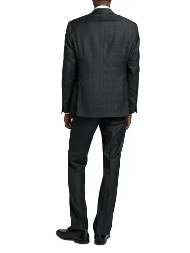 Emporio Armani Men's Plaid Wool Single-Breasted Suit - Grey - Size 44 | Thumbnail 5