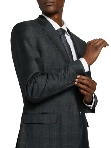 Emporio Armani Men's Plaid Wool Single-Breasted Suit | Thumbnail 6 Emporio Armani Men's Plaid Wool Single-Breasted Suit | Thumbnail 6