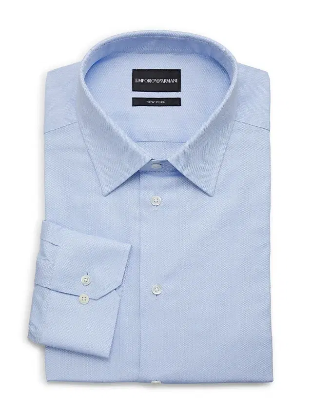 Men's Textured Cotton Button-Front Dress Shirt - Blue