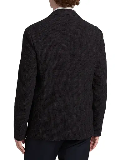 Emporio Armani Men's Textured Unlined Soft Jacket - Blue Multi - Size 44 | Thumbnail 5