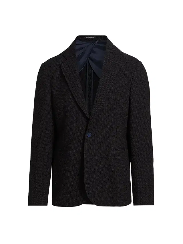 Men's Textured Unlined Soft Jacket - Blue Multi