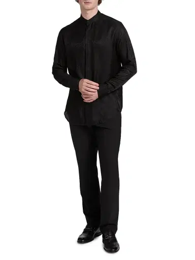 Emporio Armani Men's Snake-Print Jacquard Button-Front Sport Shirt | Thumbnail 2