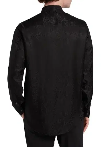 Emporio Armani Men's Snake-Print Jacquard Button-Front Sport Shirt | Thumbnail 5