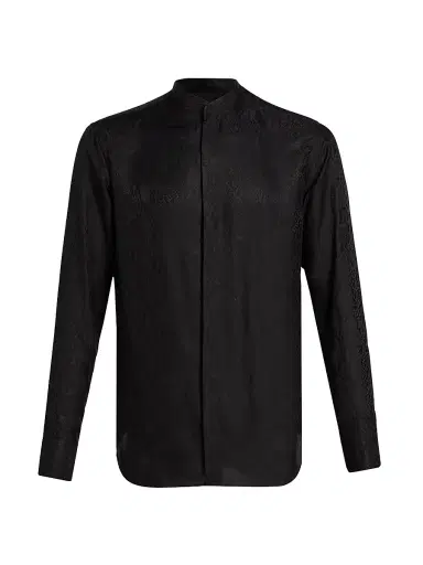 Emporio Armani Men's Snake-Print Jacquard Button-Front Sport Shirt | Thumbnail 1
