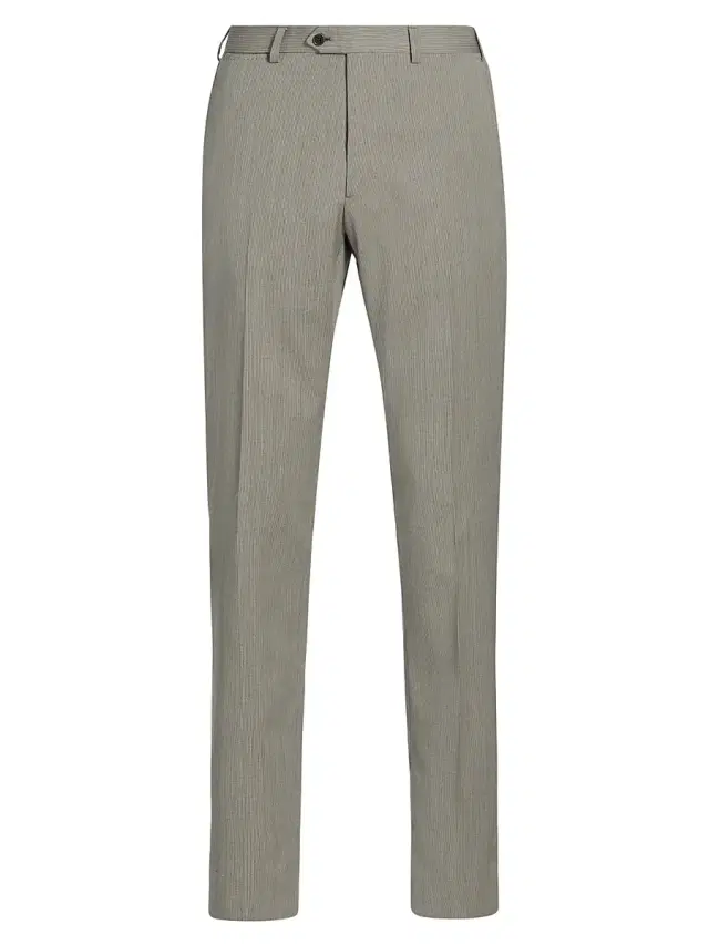 Men's Flat Front Wool Trousers - Tan