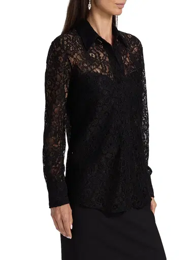 Chiara Boni La Petite Robe Women's Manal Lace Shirt | Thumbnail 4 Chiara Boni La Petite Robe Women's Manal Lace Shirt | Thumbnail 4