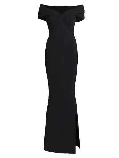 Chiara Boni La Petite Robe Women's Stretch Jersey Fishtail Gown - Black - Size 16 | Thumbnail 1 Chiara Boni La Petite Robe Women's Stretch Jersey Fishtail Gown - Black - Size 16 | Thumbnail 1
