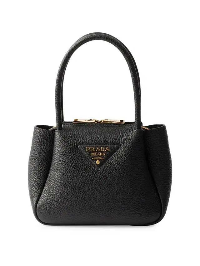 Women's Flou Mini Leather Shoulder Bag - Black