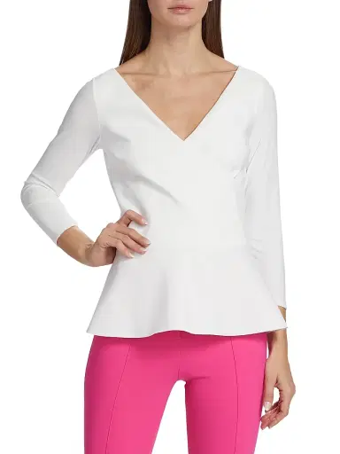 Chiara Boni La Petite Robe Women's Poppy V-Neck Peplum Top | Thumbnail 3 Chiara Boni La Petite Robe Women's Poppy V-Neck Peplum Top | Thumbnail 3