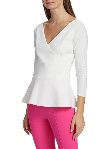 Chiara Boni La Petite Robe Women's Poppy V-Neck Peplum Top | Thumbnail 4 Chiara Boni La Petite Robe Women's Poppy V-Neck Peplum Top | Thumbnail 4