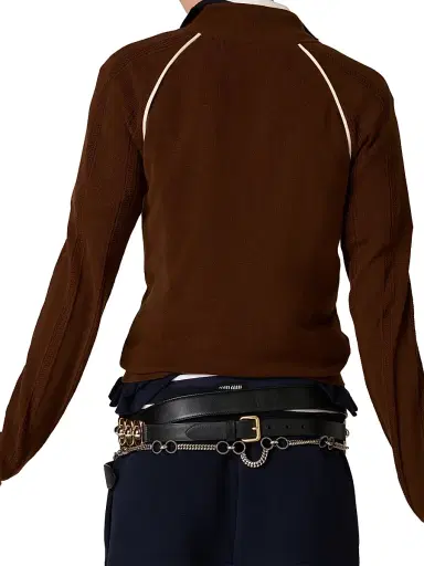 Miu Miu Women's Cotton Cardigan - Brown - Size 8 | Thumbnail 4