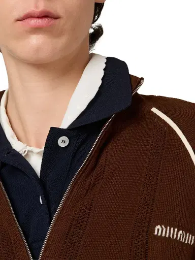 Miu Miu Women's Cotton Cardigan - Brown - Size 8 | Thumbnail 5