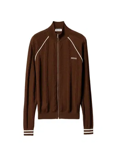 Miu Miu Women's Cotton Cardigan - Brown - Size 8 | Thumbnail 1