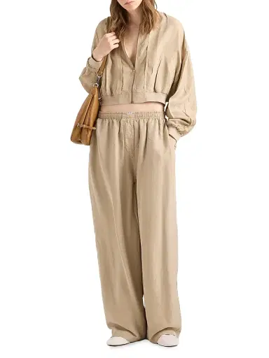 Prada Women's Old Silk Pants - Beige - Size 6 | Thumbnail 2 Prada Women's Old Silk Pants - Beige - Size 6 | Thumbnail 2