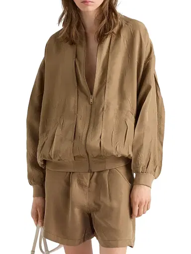 Prada Women's Old Silk Bomber Jacket | Thumbnail 2 Prada Women's Old Silk Bomber Jacket | Thumbnail 2
