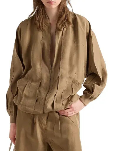 Prada Women's Old Silk Bomber Jacket | Thumbnail 3 Prada Women's Old Silk Bomber Jacket | Thumbnail 3