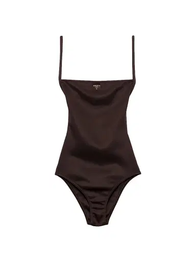 Prada Women's Interlock Knit One-Piece Swimsuit - Brown - Size XL | Thumbnail 1