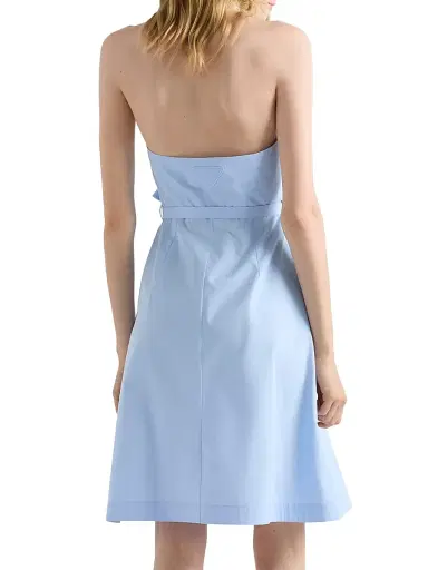 Prada Women's Embroidered Poplin Shirt Dress - Blue - Size 8 | Thumbnail 3 Prada Women's Embroidered Poplin Shirt Dress - Blue - Size 8 | Thumbnail 3