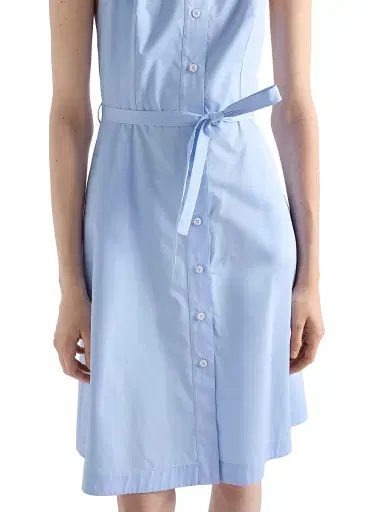 Prada Women's Embroidered Poplin Shirt Dress - Blue - Size 8 | Thumbnail 4 Prada Women's Embroidered Poplin Shirt Dress - Blue - Size 8 | Thumbnail 4