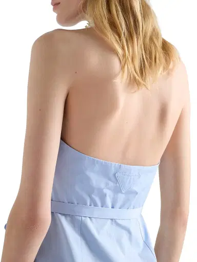 Prada Women's Embroidered Poplin Shirt Dress - Blue - Size 8 | Thumbnail 5 Prada Women's Embroidered Poplin Shirt Dress - Blue - Size 8 | Thumbnail 5