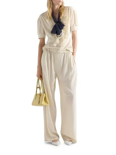 Prada Women's Silk Marocain Pants | Thumbnail 2 Prada Women's Silk Marocain Pants | Thumbnail 2