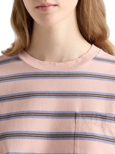 Prada Women's Long-Sleeved Striped Cotton Jersey T-Shirt - Pink - Size 8 | Thumbnail 5