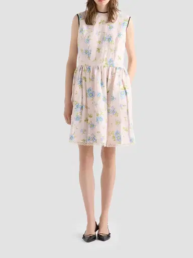 Prada Women's Pleated Floral Print Linen Dress - Pink - Size 12 | Thumbnail 7 Prada Women's Pleated Floral Print Linen Dress - Pink - Size 12 | Thumbnail 7