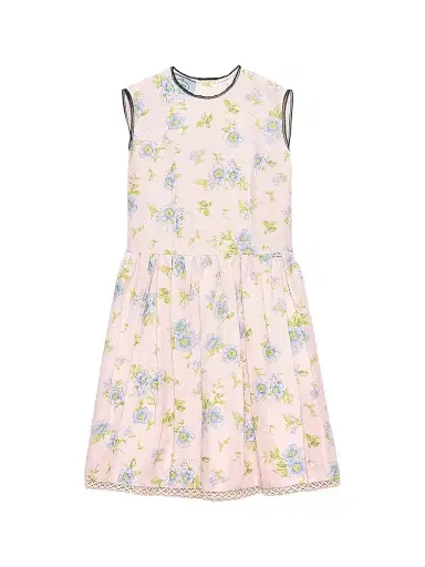 Prada Women's Pleated Floral Print Linen Dress - Pink - Size 12 | Thumbnail 1 Prada Women's Pleated Floral Print Linen Dress - Pink - Size 12 | Thumbnail 1