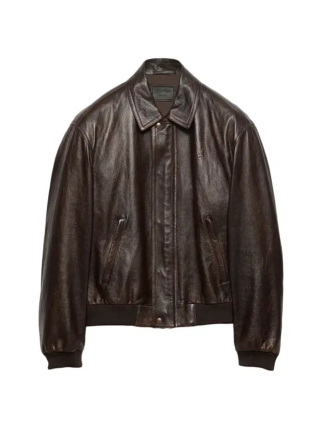 Prada Men's Nappa Leather Bomber Jacket - Brown