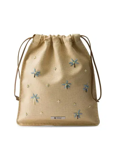 Prada Women's Embroidered Canvas Pouch | Thumbnail 1